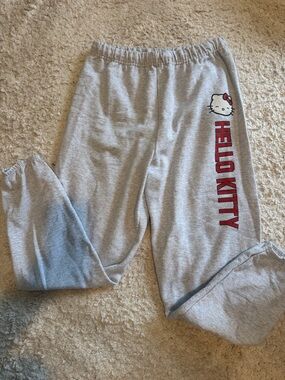Hello Kitty Gray Sweatpants with Red Logo and Character